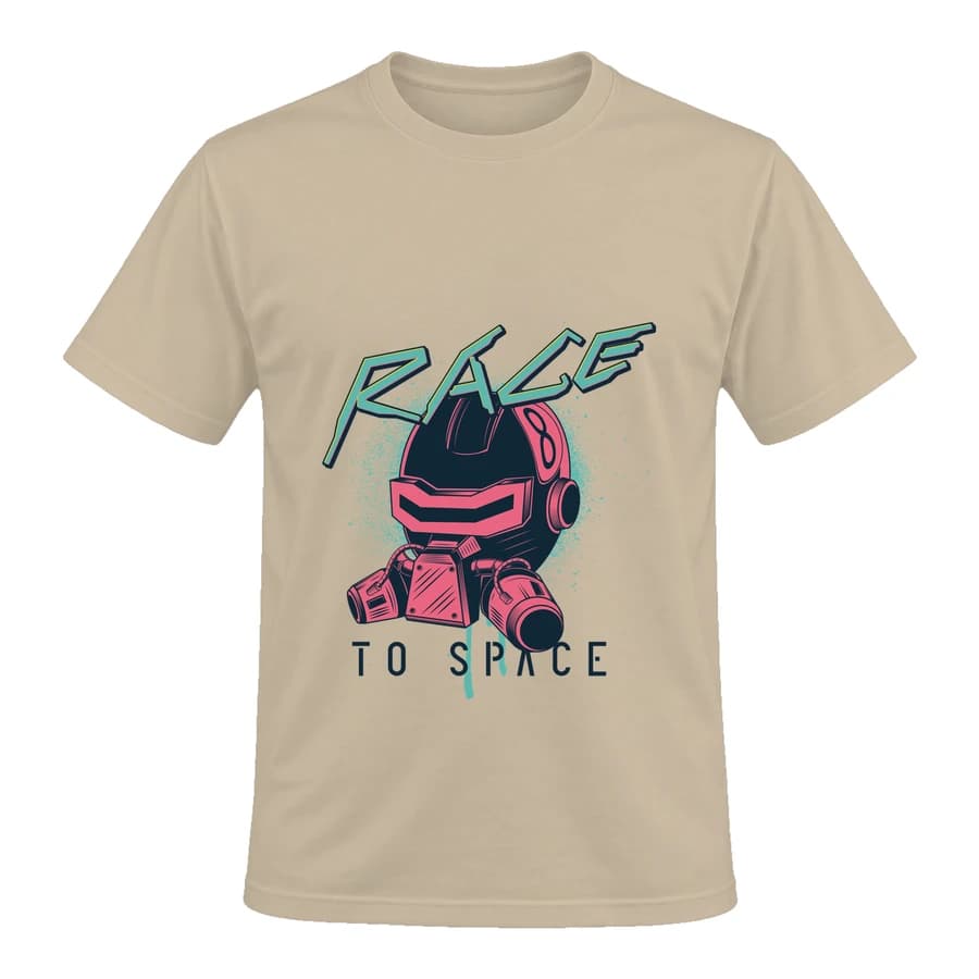 T-shirt — Cyberpunk · Agent du futur — Devant — Beige