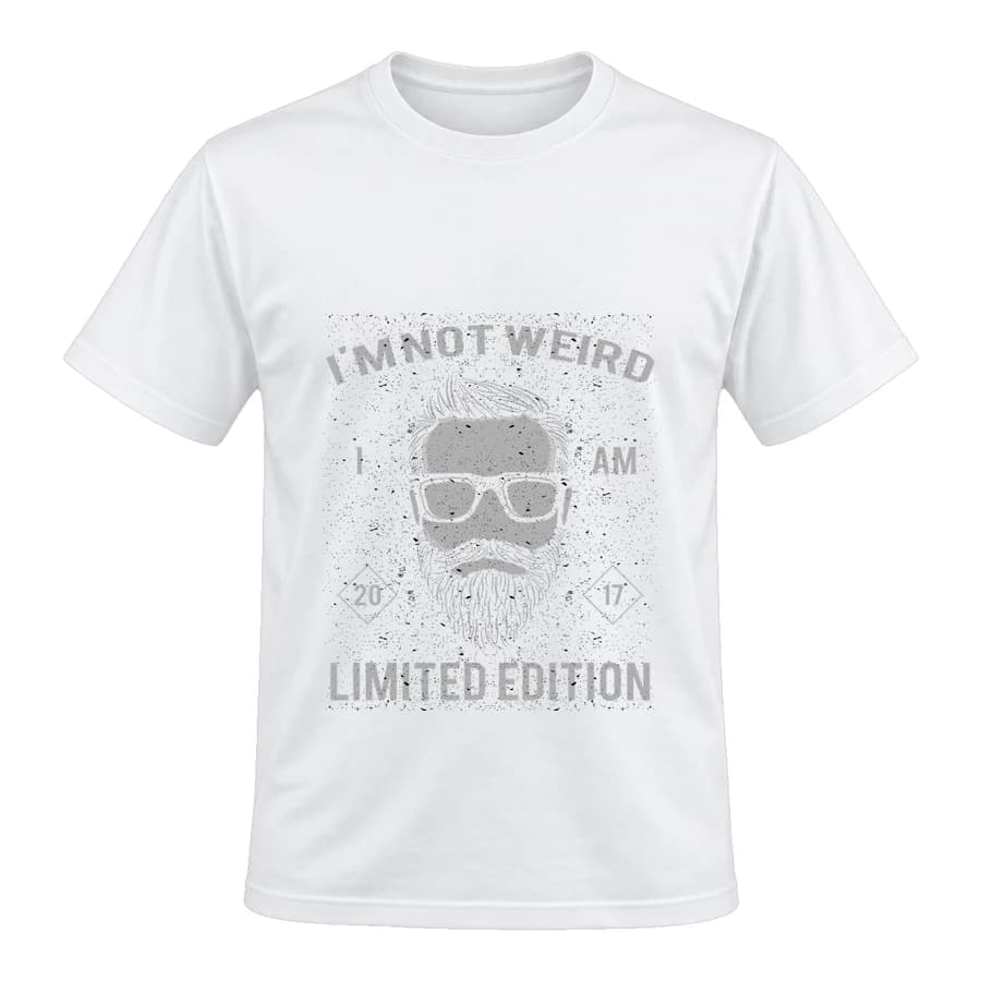 T-shirt — I AM NOT WEIRD I AM LIMTED EDITION — Devant — Blanc