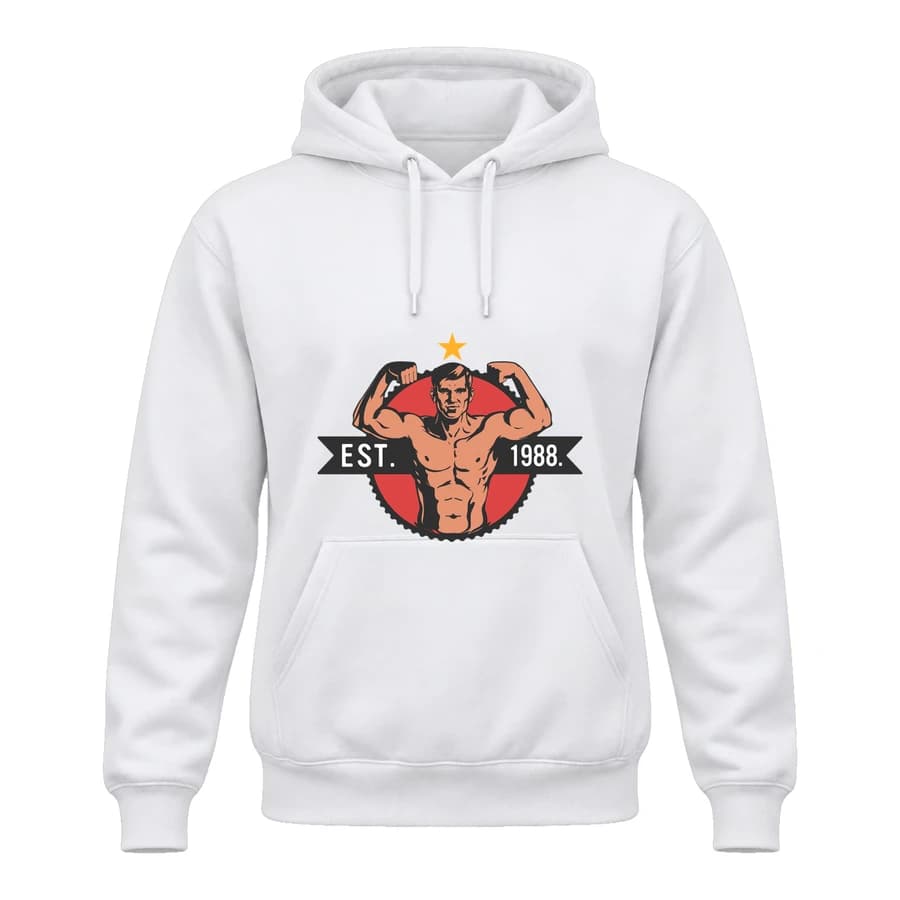 Hoodie — Fitness · Objectif forme — Devant — Blanc