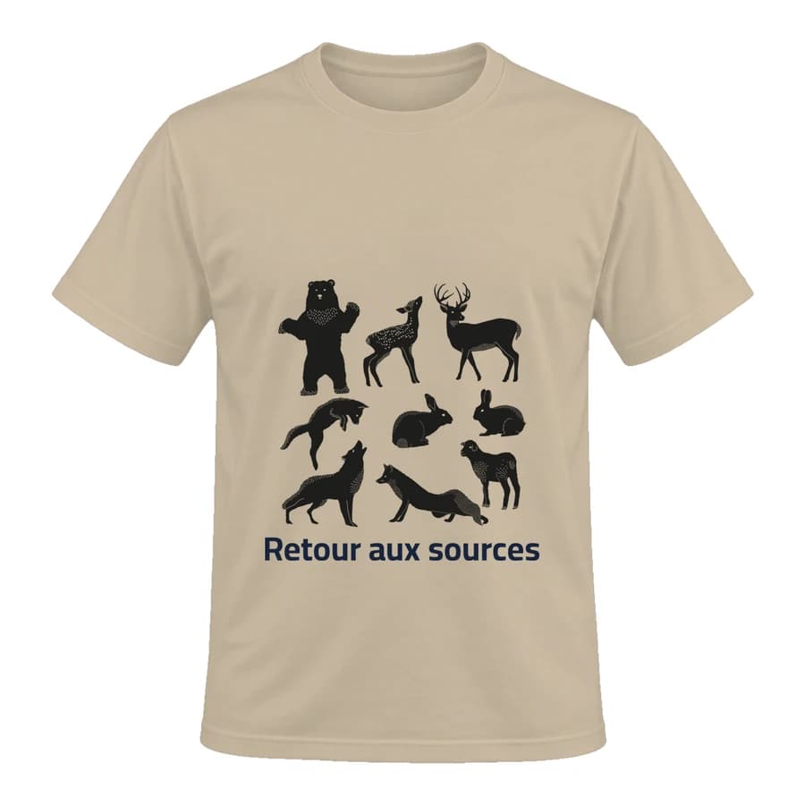 T-shirt — Faune — Devant — Beige